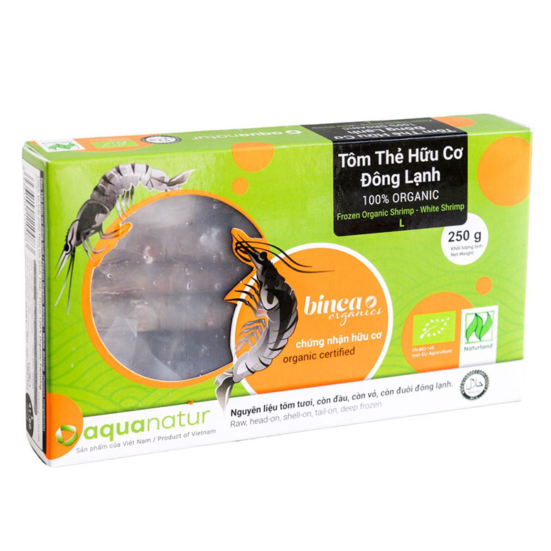 Tôm thẻ hữu cơ size L Binca 250g