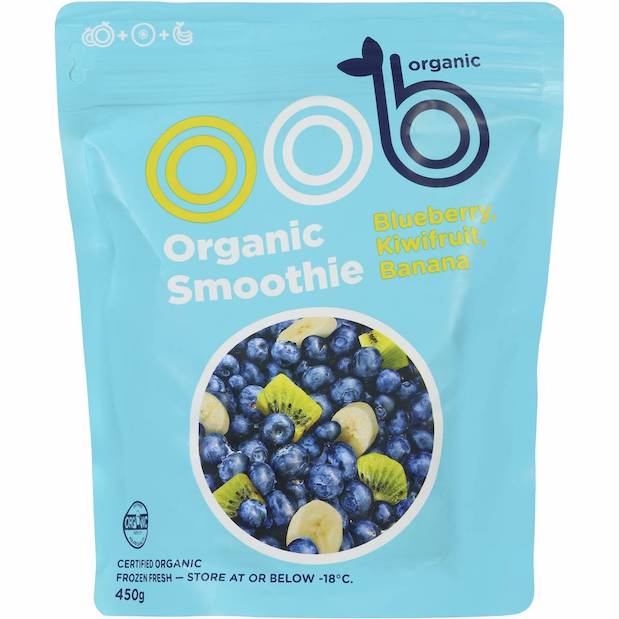 Hỗn hợp Việt quất, Kiwi và Chuối hữu cơ đông lạnh OBB 450g