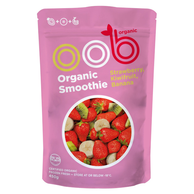 Hỗn hợp Dâu tây, Kiwi và Chuối hữu cơ đông lạnh OBB 450g