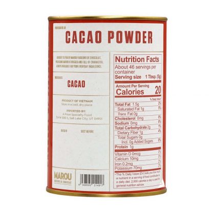 Marou: Bột cacao nguyên chất 250g